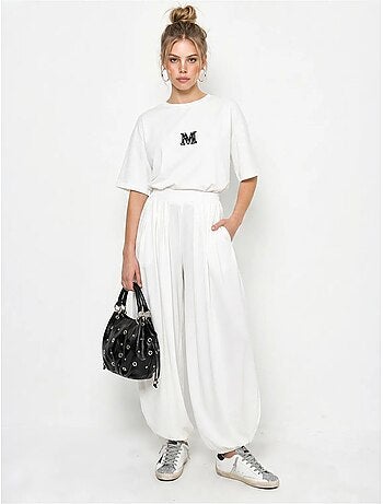 Ensemble t-shirt col rond et pantalon large lucci