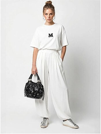 Ensemble t-shirt col rond et pantalon large lucci
