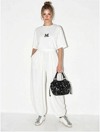 Ensemble t-shirt col rond et pantalon large lucci