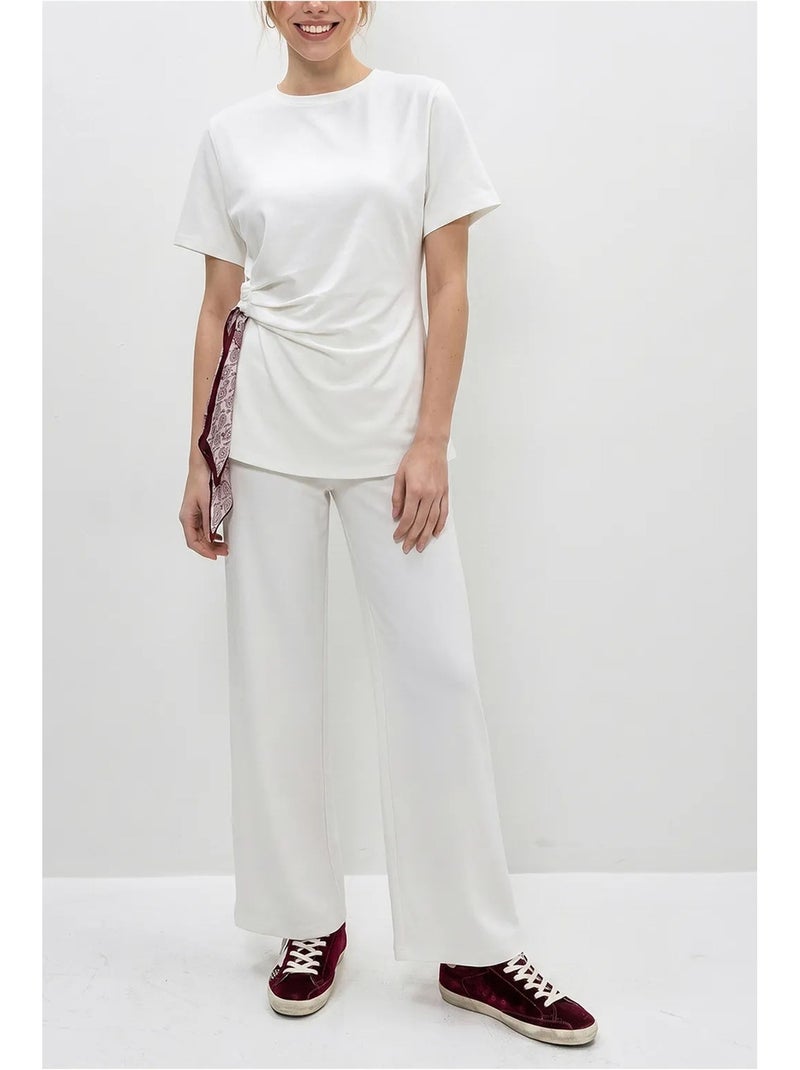 Ensemble t-shirt col rond et pantalon large lucci Blanc - Kiabi
