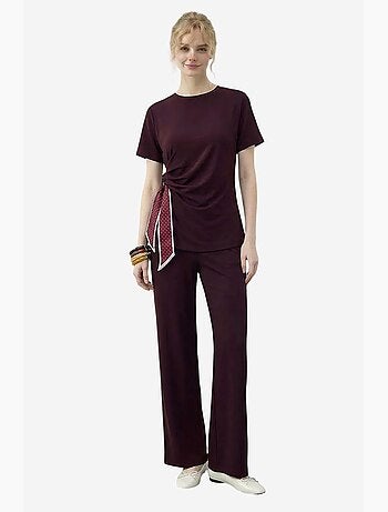 Ensemble t-shirt col rond et pantalon large lucci