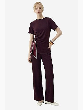 Ensemble t-shirt col rond et pantalon large lucci