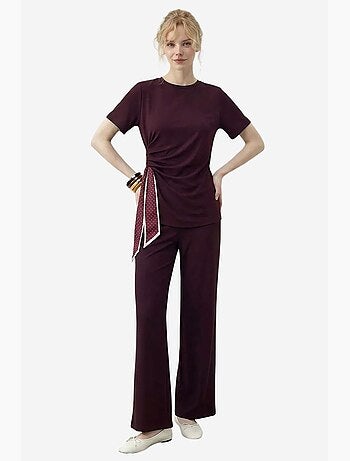 Ensemble t-shirt col rond et pantalon large lucci