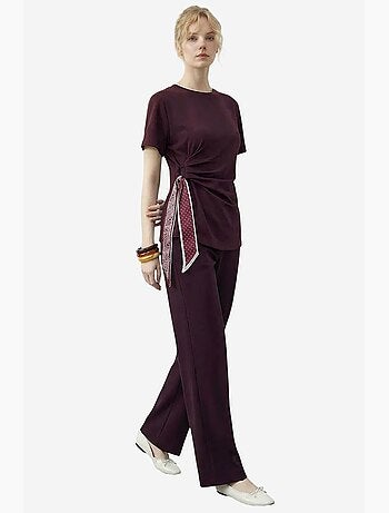 Ensemble t-shirt col rond et pantalon large lucci