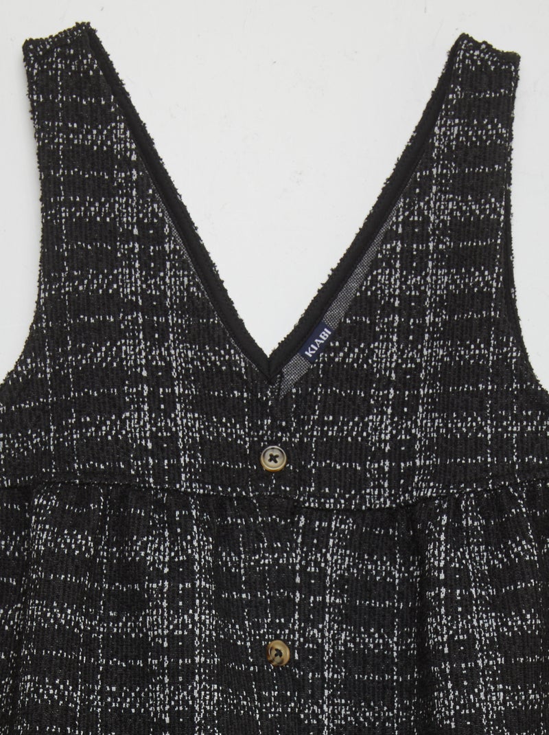 Ensemble t-shirt côtelé + robe en tweed - 2 pièces Gris - Kiabi