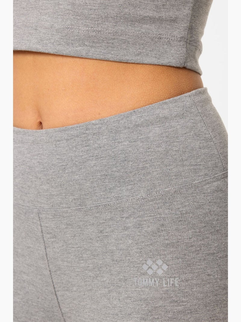 Ensemble t-shirt court et legging en coton et élasthanne tommy Gris clair - Kiabi