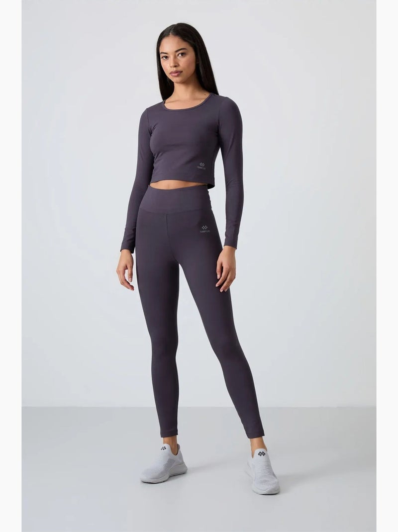 Ensemble t-shirt court et legging en coton et élasthanne tommy Violet aubergine - Kiabi