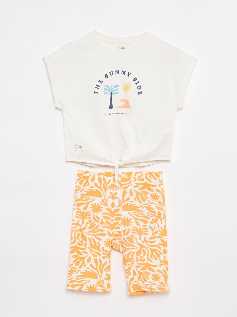 Ensemble t-shirt + cycliste - Grafik Edition BLANC - Kiabi