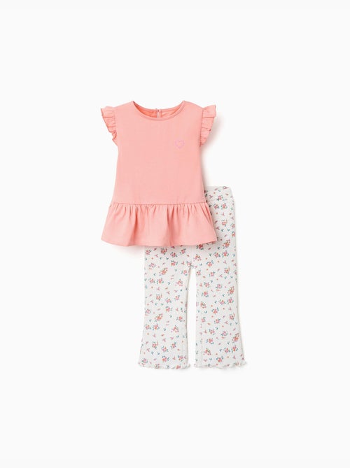 Ensemble T-shirt en coton et pantalon côtelé - Kiabi