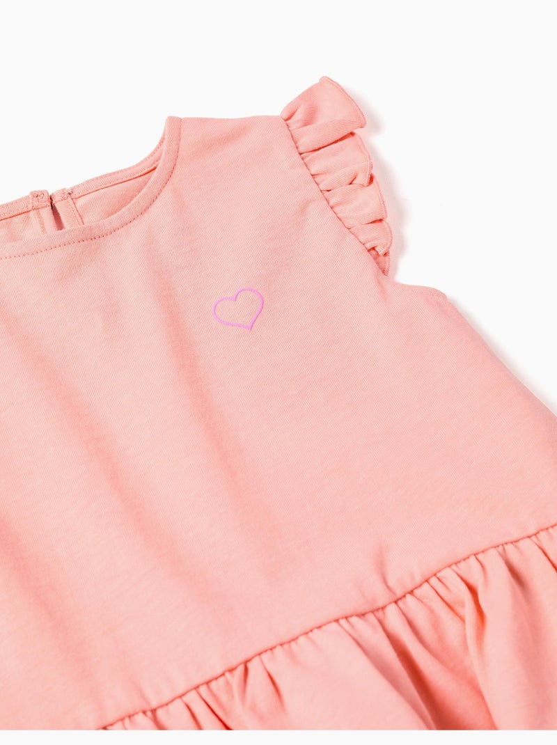 Ensemble T-shirt en coton et pantalon côtelé Saumon - Kiabi