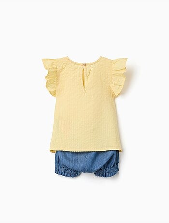 Ensemble T-shirt en coton et short en jean