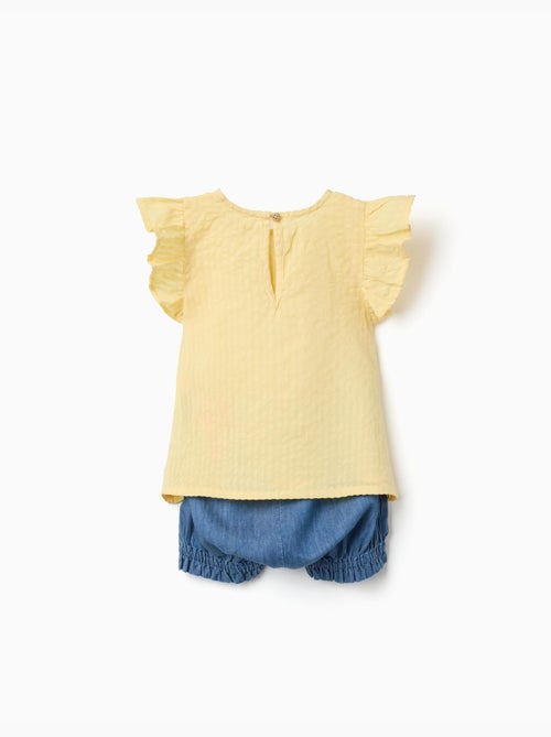 Ensemble T-shirt en coton et short en jean - Kiabi