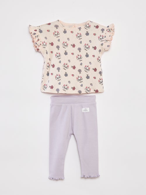 Ensemble t-shirt en maille pointelle + legging 'Disney' - 2 pièces - Kiabi
