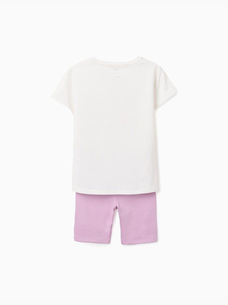 Ensemble T-shirt et cycliste en coton Blanc - Kiabi