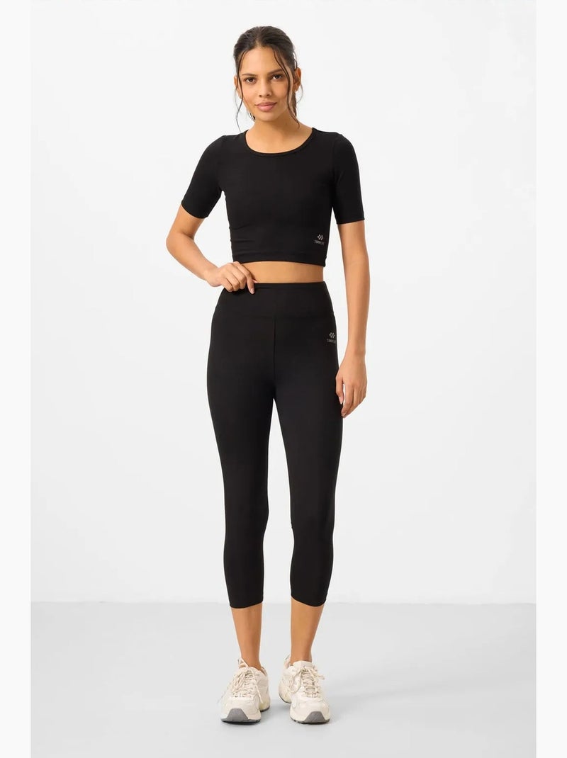 Ensemble t-shirt et legging pantacourt en coton et élasthanne tommy Noir - Kiabi