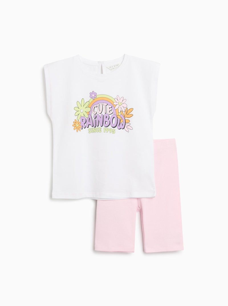 Ensemble t-shirt et leggings MO Fashion Rose - Kiabi