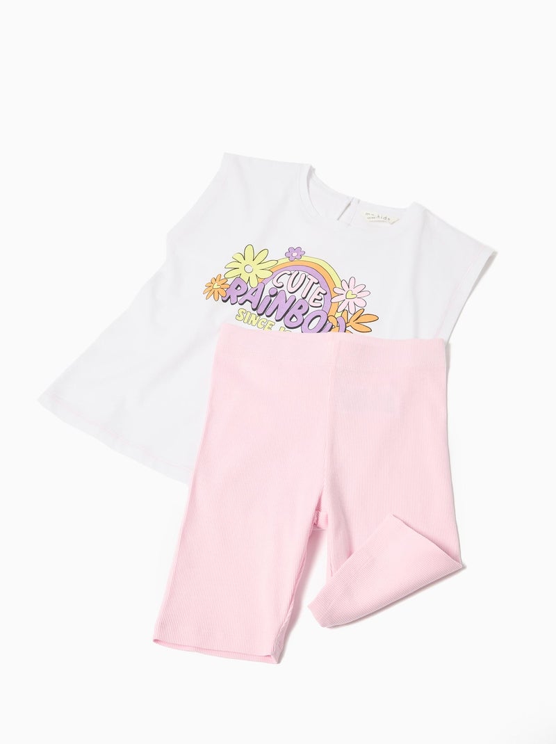 Ensemble t-shirt et leggings MO Fashion Rose - Kiabi