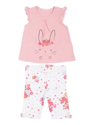 Ensemble T-Shirt Et Pantalon Chicco Pour Fille - Non Molletonné, Salopette Moderne, Confortable