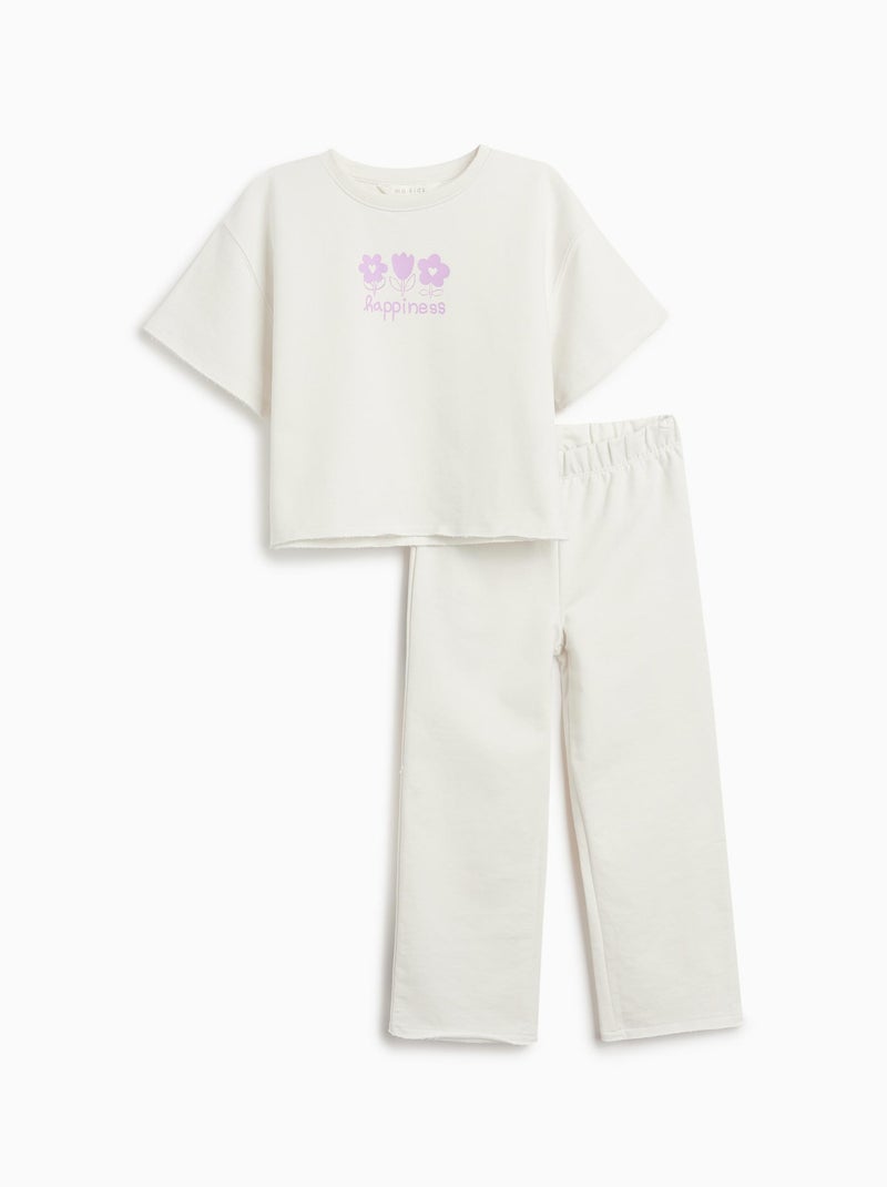 Ensemble t-shirt et pantalon MO Fashion Blanc - Kiabi