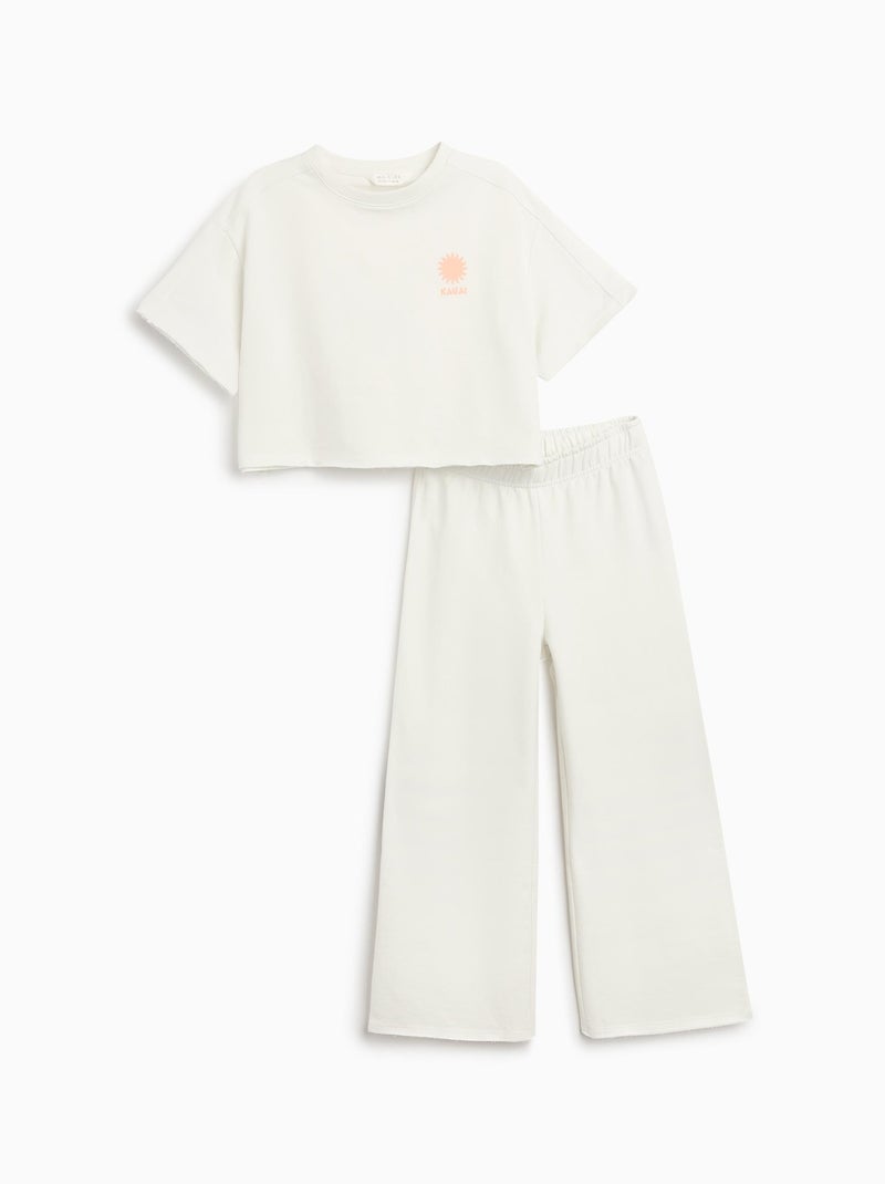 Ensemble t-shirt et pantalon MO Fashion Blanc - Kiabi