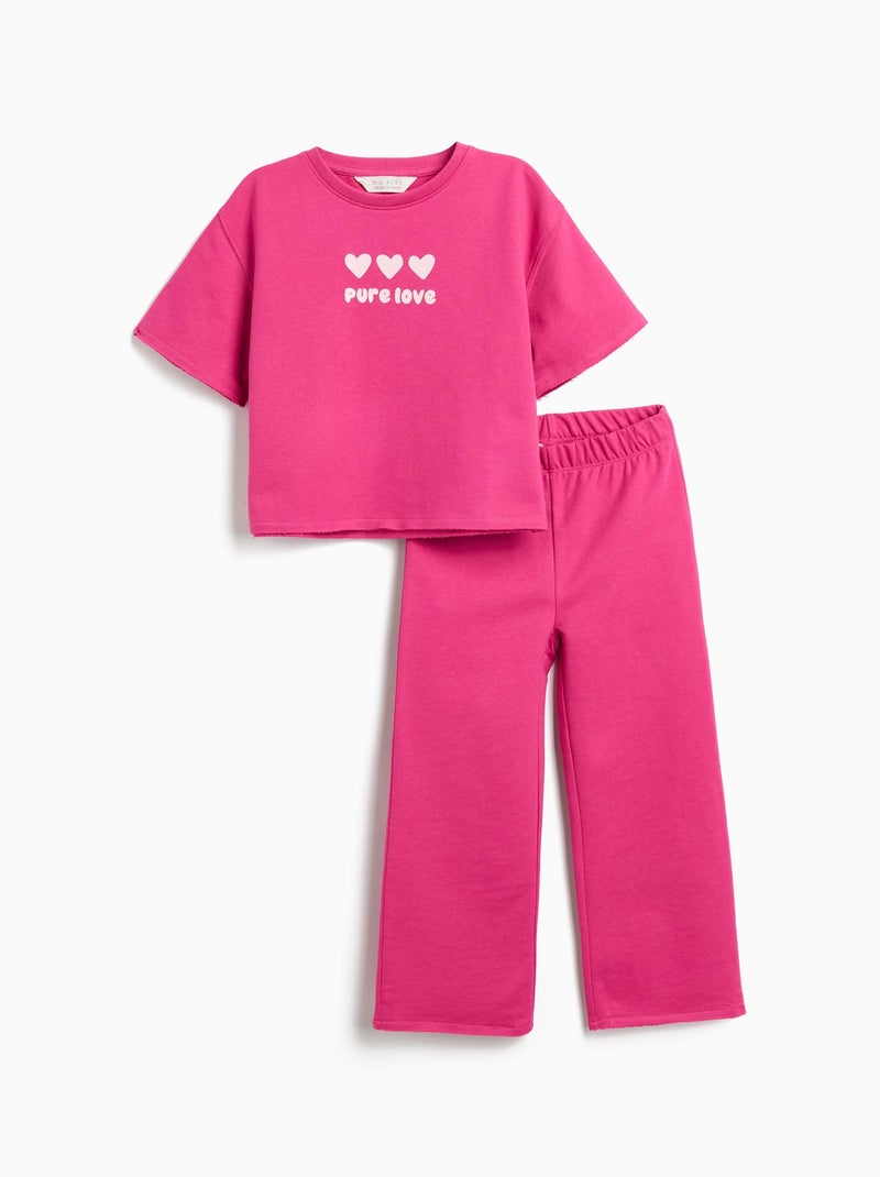 Ensemble t-shirt et pantalon MO Fashion Rose - Kiabi