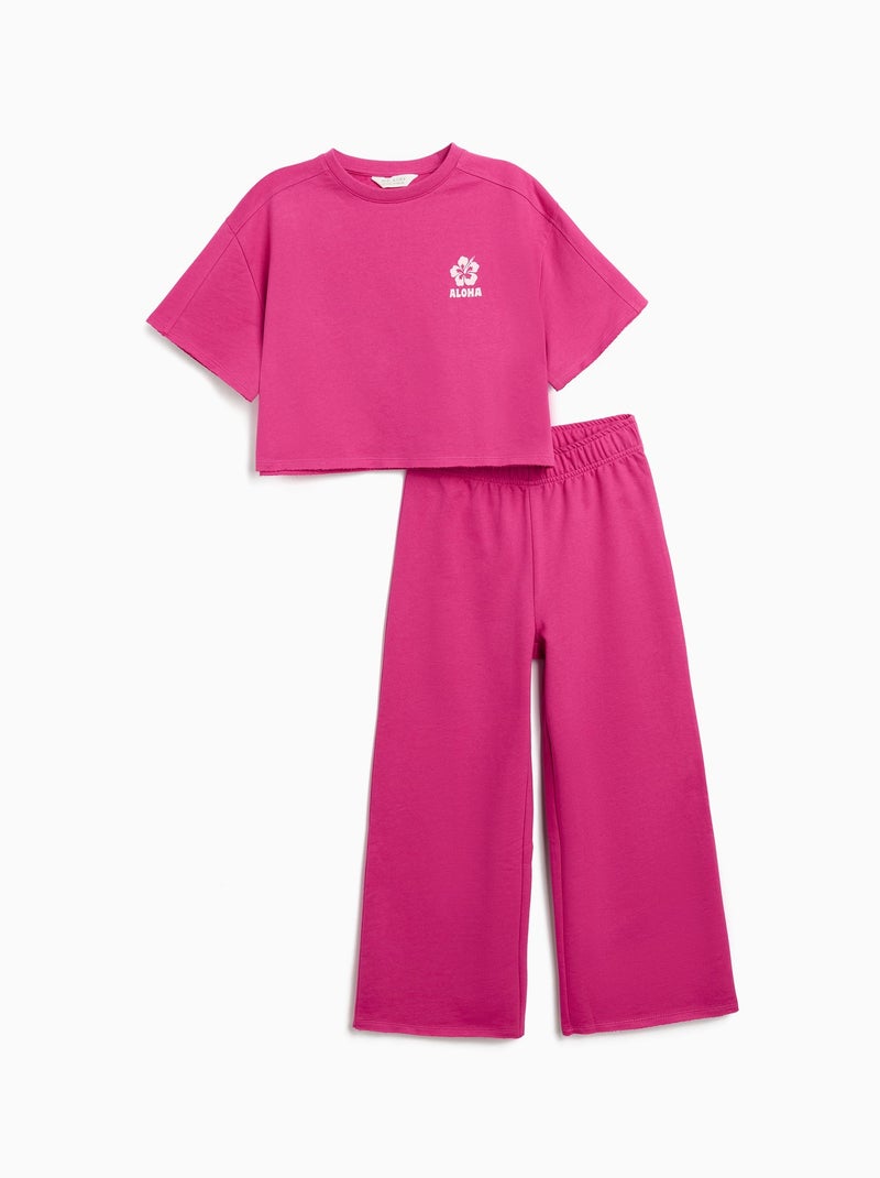 Ensemble t-shirt et pantalon MO Fashion Rose - Kiabi