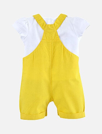 ENSEMBLE T SHIRT ET SALOPETTE COURTE BEBE FILLE