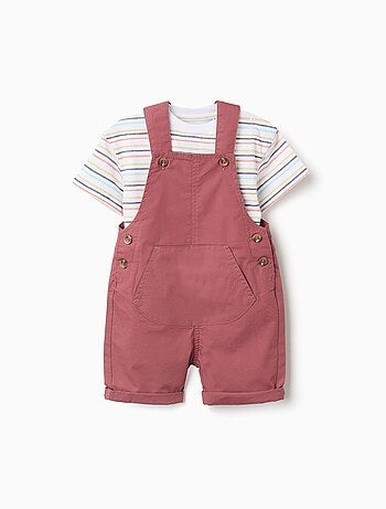 Ensemble T-shirt et salopette en coton
