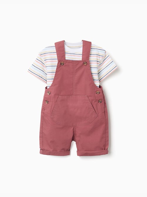 Ensemble T-shirt et salopette en coton - Kiabi
