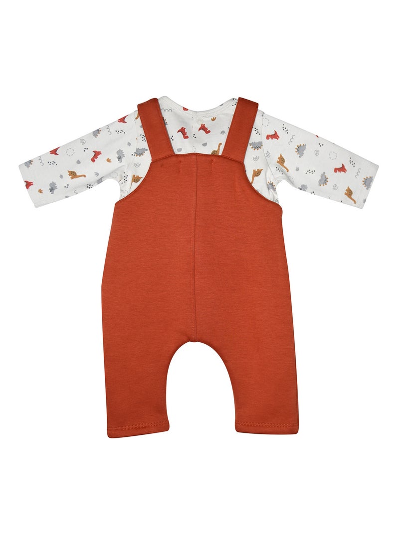 Ensemble t-shirt et salopette Paulin Orange - Kiabi
