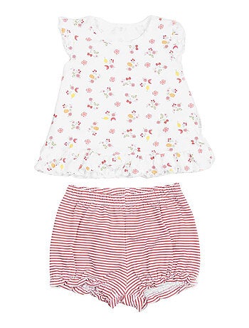 Ensemble t-shirt et short bébé , Cerise Kitikate