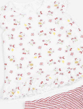 Ensemble t-shirt et short bébé , Cerise Kitikate