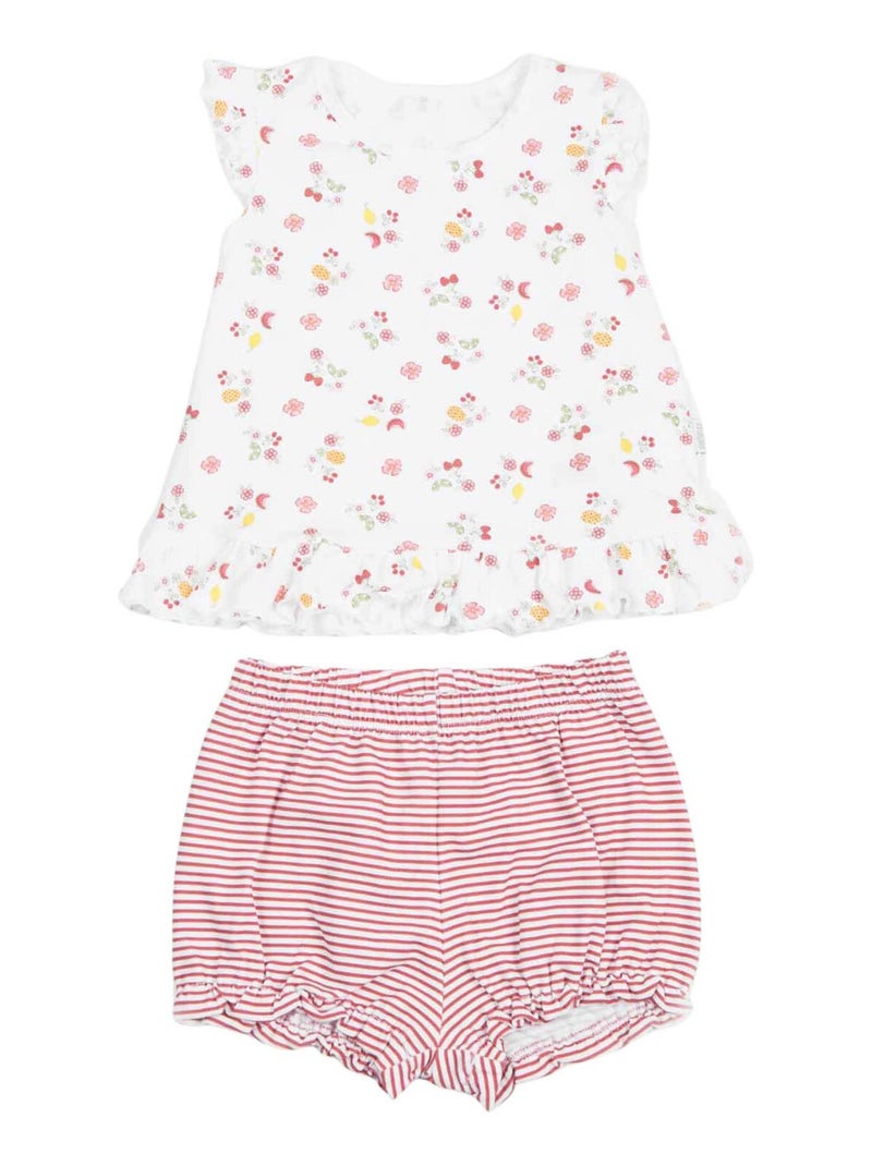 Ensemble t-shirt et short bébé , Cerise Kitikate Blanc - Kiabi