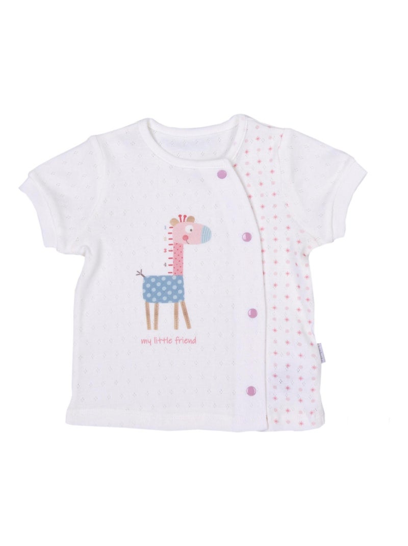 Ensemble t-shirt et short bébé , Girafe Kitikate Rose - Kiabi