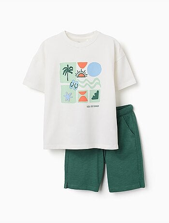 Ensemble T-shirt et short en coton avec imprimé