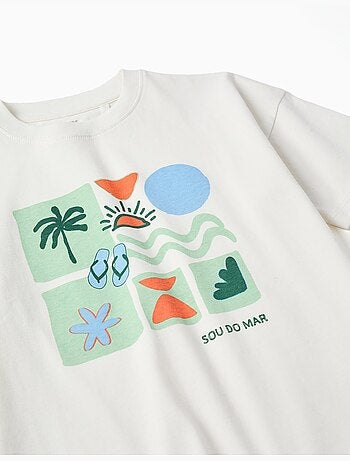 Ensemble T-shirt et short en coton avec imprimé