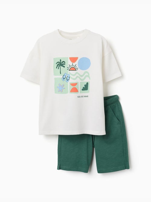 Ensemble T-shirt et short en coton avec imprimé - Kiabi