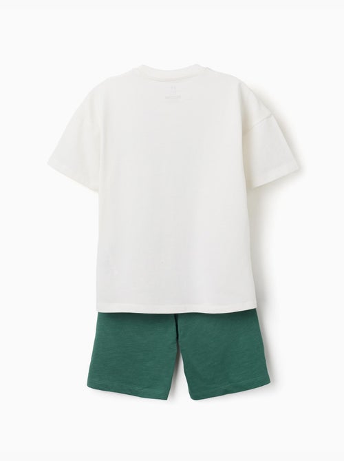 Ensemble T-shirt et short en coton avec imprimé - Kiabi