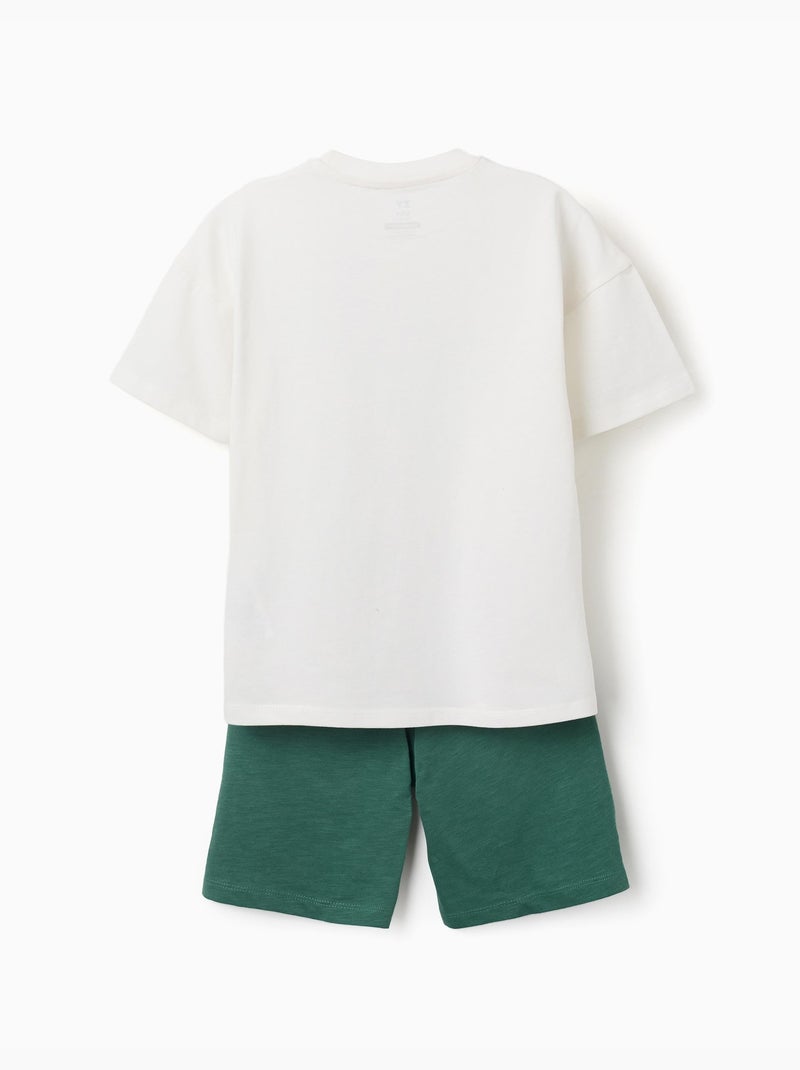 Ensemble T-shirt et short en coton avec imprimé Blanc - Kiabi