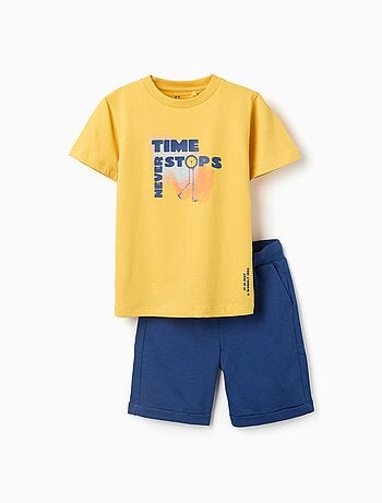Ensemble T-shirt et short en coton avec imprimé