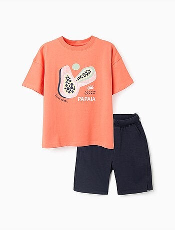Ensemble T-shirt et short en coton avec imprimé