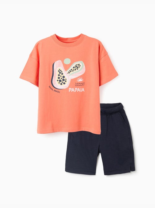 Ensemble T-shirt et short en coton avec imprimé - Kiabi Ensemble T-shirt et short en coton avec imprimé - Kiabi