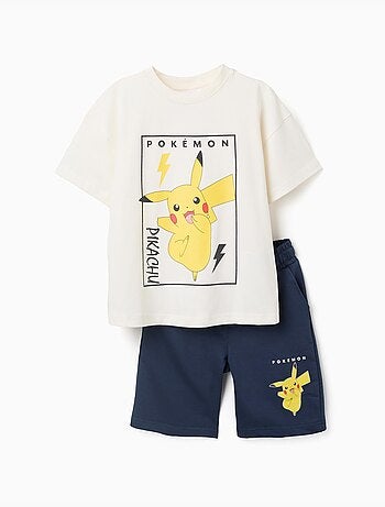 Ensemble T-shirt et short en coton avec imprimé Pikachu
