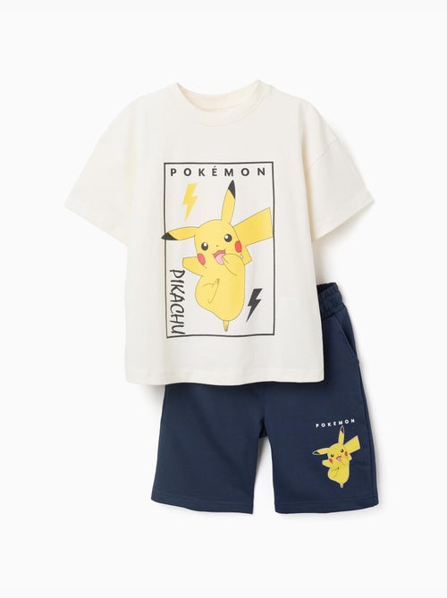 Ensemble T-shirt et short en coton avec imprimé Pikachu - Kiabi Ensemble T-shirt et short en coton avec imprimé Pikachu - Kiabi