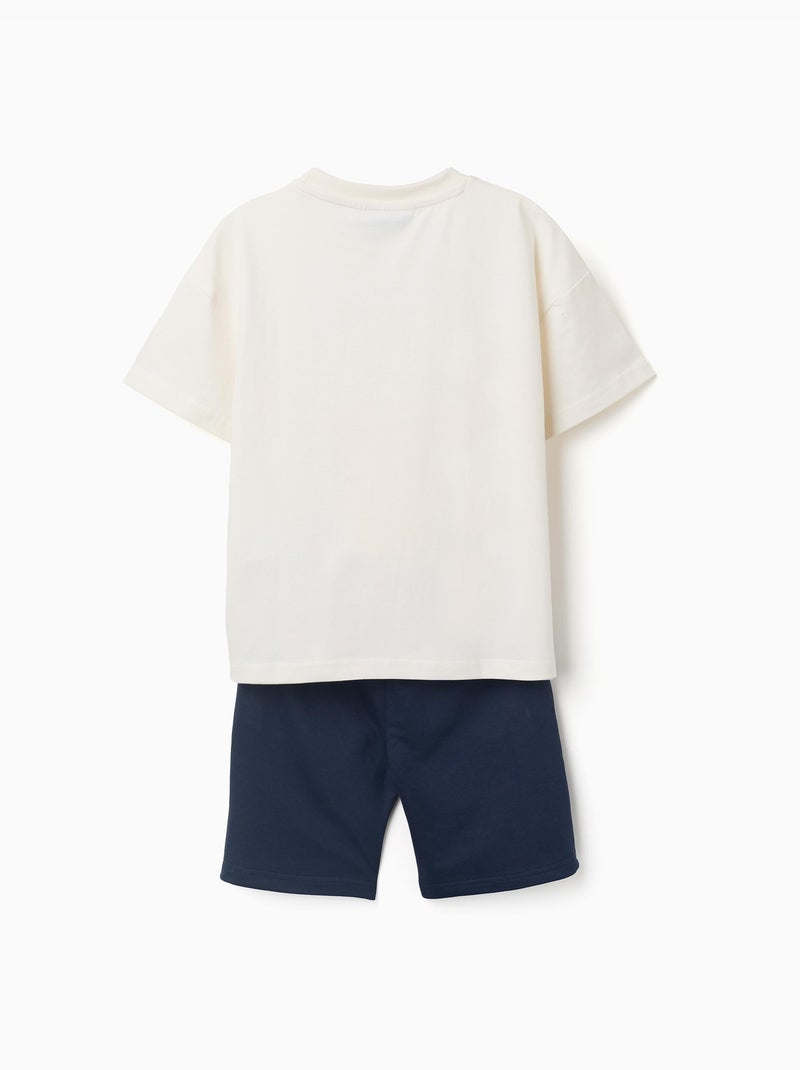 Ensemble T-shirt et short en coton avec imprimé Pikachu Bleu foncé - Kiabi