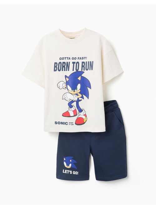 Ensemble T-shirt et short en coton avec imprimé Sonic - Kiabi
