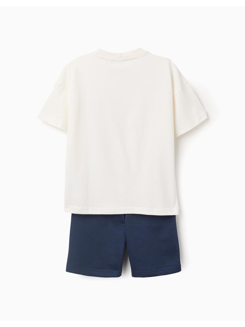 Ensemble T-shirt et short en coton avec imprimé Sonic Bleu foncé - Kiabi
