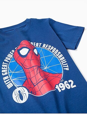 Ensemble T-shirt et short en coton avec imprimé Spider-Man
