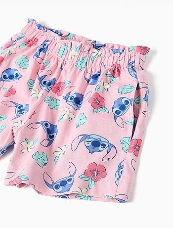 Ensemble T-shirt et short en coton avec imprimé Stitch