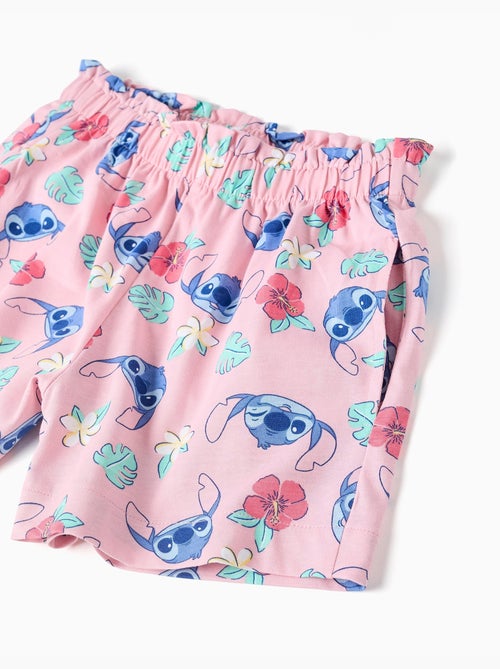 Ensemble T-shirt et short en coton avec imprimé Stitch - Kiabi